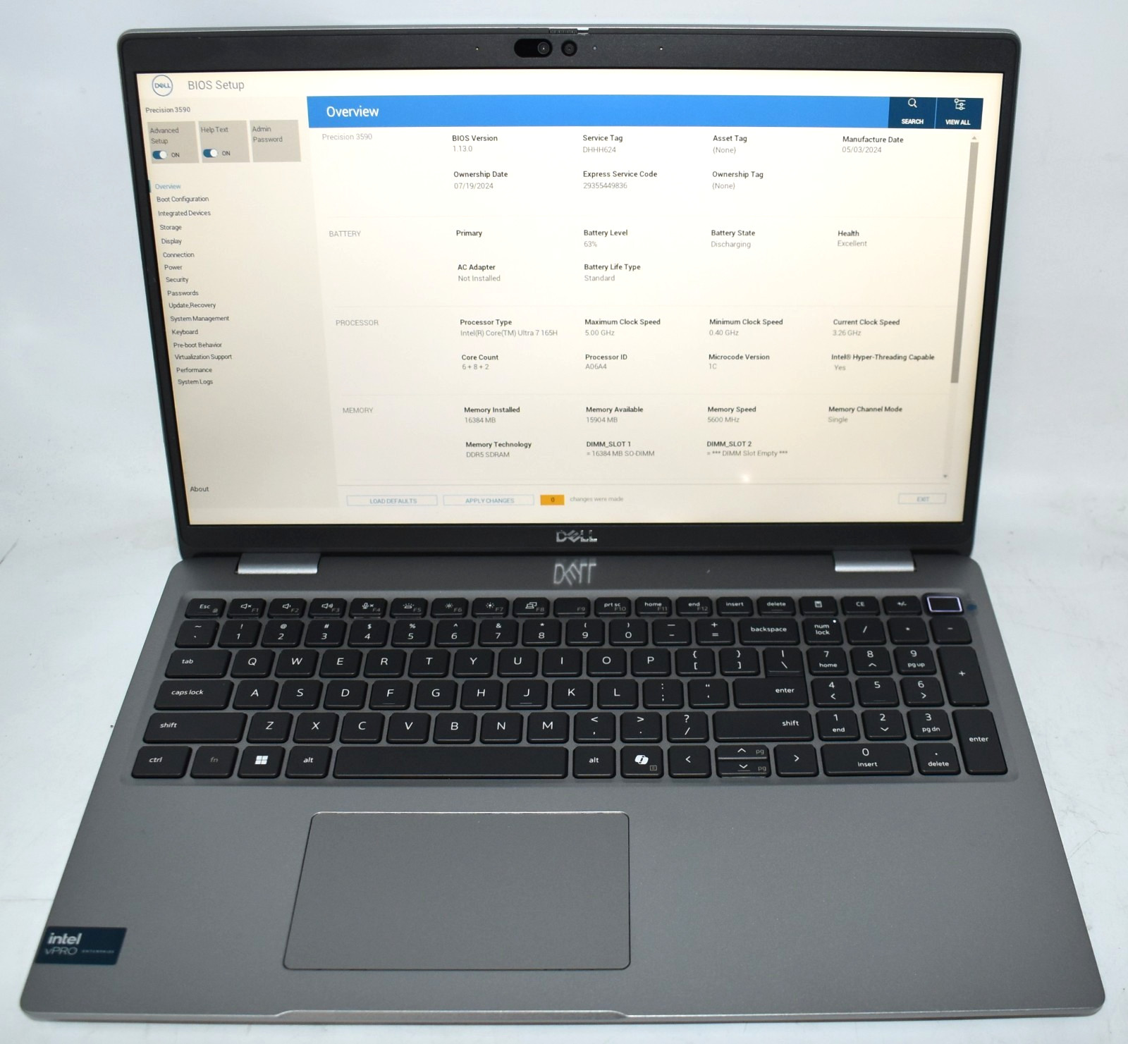 15.6″ Dell PRECISION 3590 Laptop Ultra 7 165H @ 5.00GHz 32GB RAM 1TB SSD Win 11