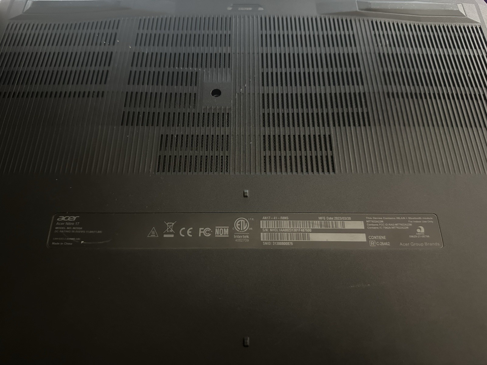 Acer Nitro AN17-41-R8N5 17.3” (AMD Ryzen 7 – 3.20 GHz RTX 4050)
