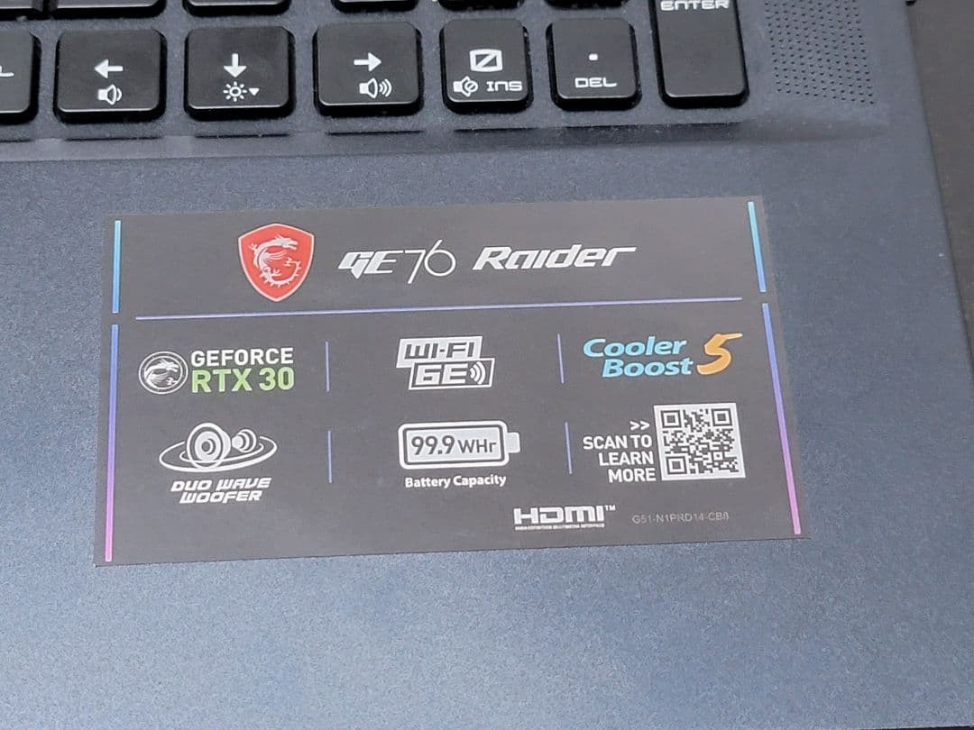 MSI GE76 Raider 17.3″ UHD 4K Gaming Laptop Intel Core i9 64GB RAM 2TB SSD RTX 30