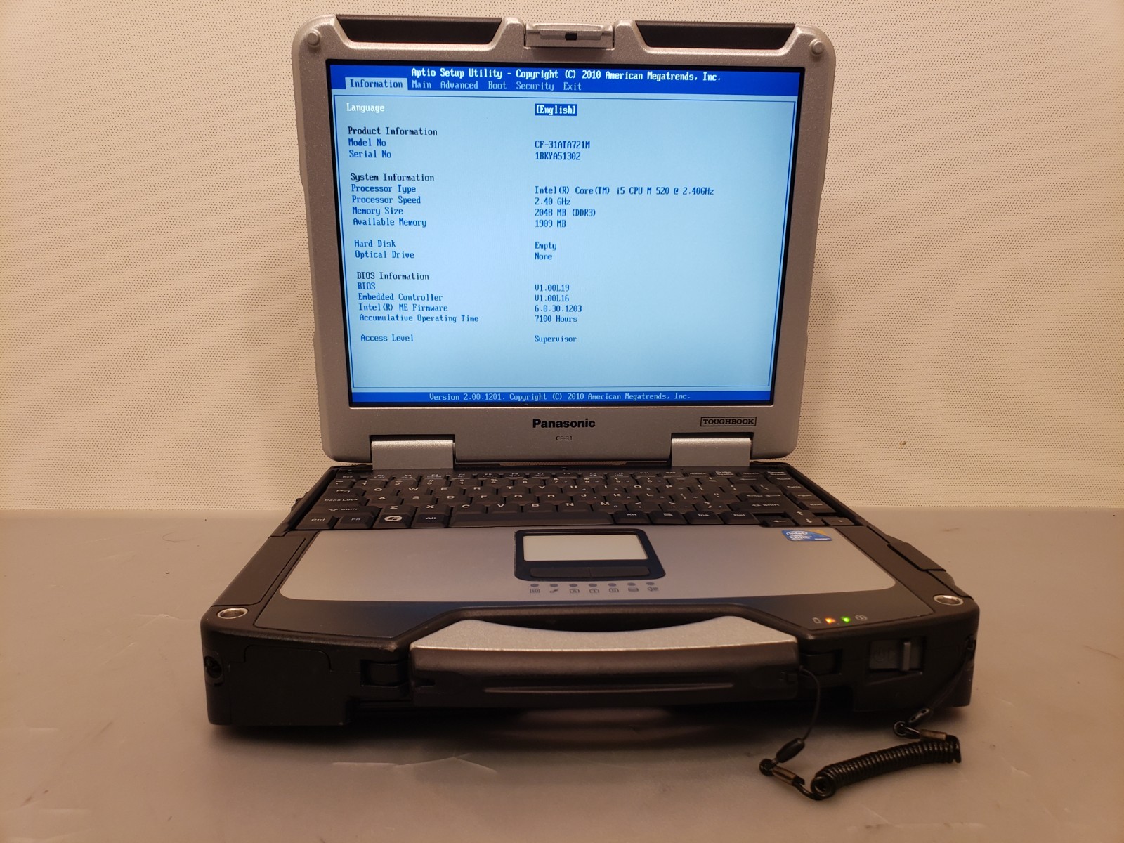 Panasonic Toughbook CF-31 Laptop Intel i5-M520 2GB *No HD, *No Caddy, *READ