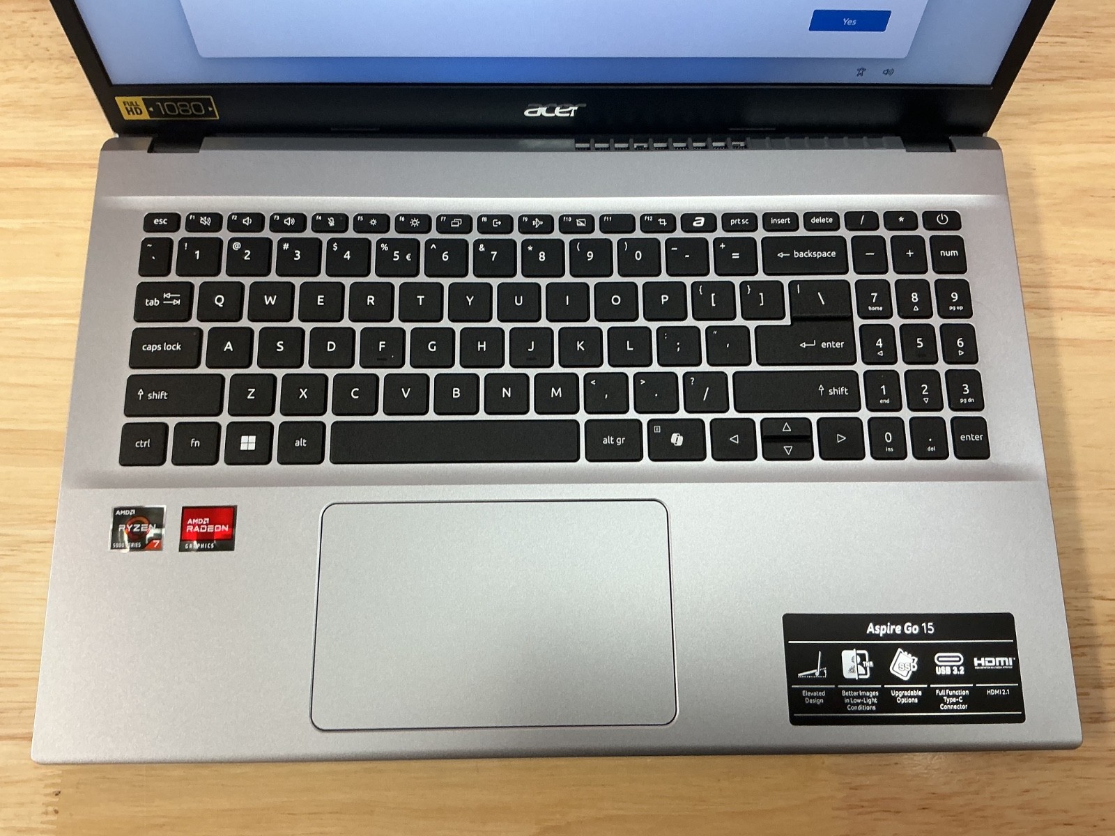 Acer Aspire Go 15 15.6″ AMD Ryzen 7 5825U 32GB DDR4 1TB SSD Win 11H