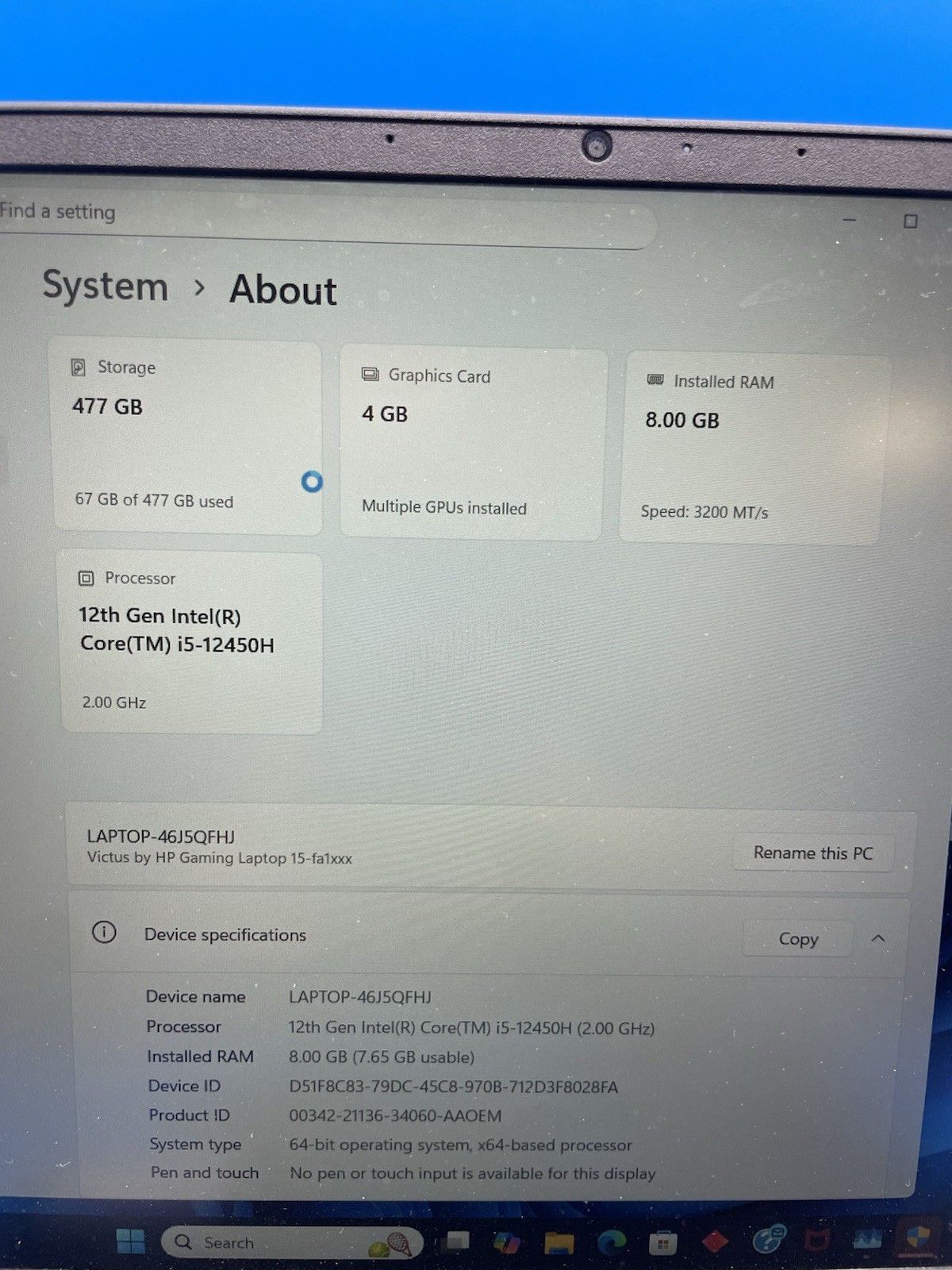 Hp Victua 15-fa1030nr Gaming Laptop