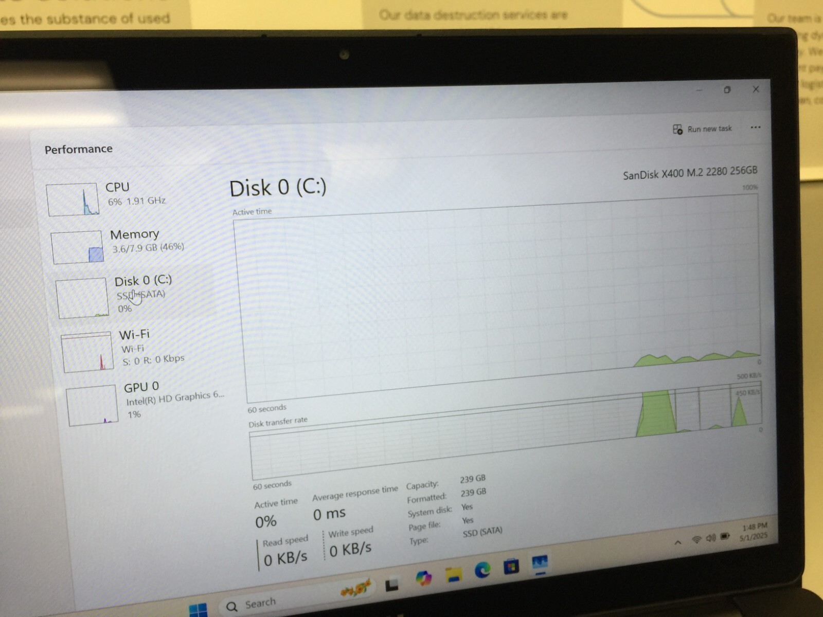 Dell Latitude 7480 14″Core i5 7th gen 2.60GHz 8GB 256GB SSD WIN 11 PRO TOUCH