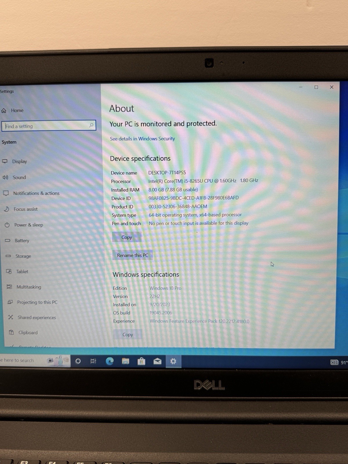 Dell Latitude 3500 FHD 15.6” i5-8265U 1.6GHz 8GB 256GB SSD – W/Charger- USED✅