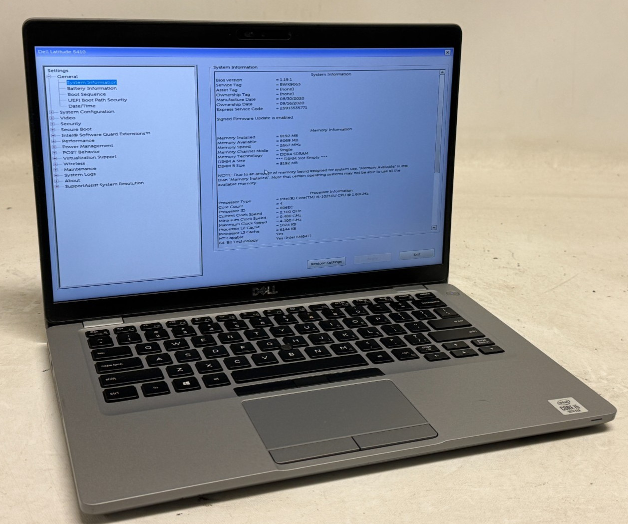 Dell Latitude 5410 14″ (i5-10210u – 8GB RAM – 256GB SSD – Win11Home)