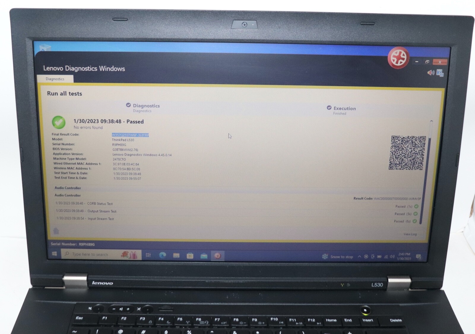 Lenovo ThinkPad L530|Core i5@2.50 GHz|8GB RAM |500 HDD|WIN 10. PROF|WIFI