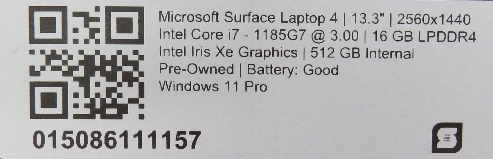 Microsoft Surface Laptop 4 i7-1185G7 |16GB DDR4 RAM | 512GB HDD | Win11 Pro w/AC