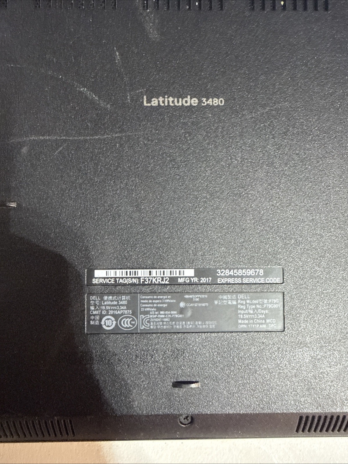 FOR PARTS Dell Latitude 3480 14″ Intel Core i5-7300