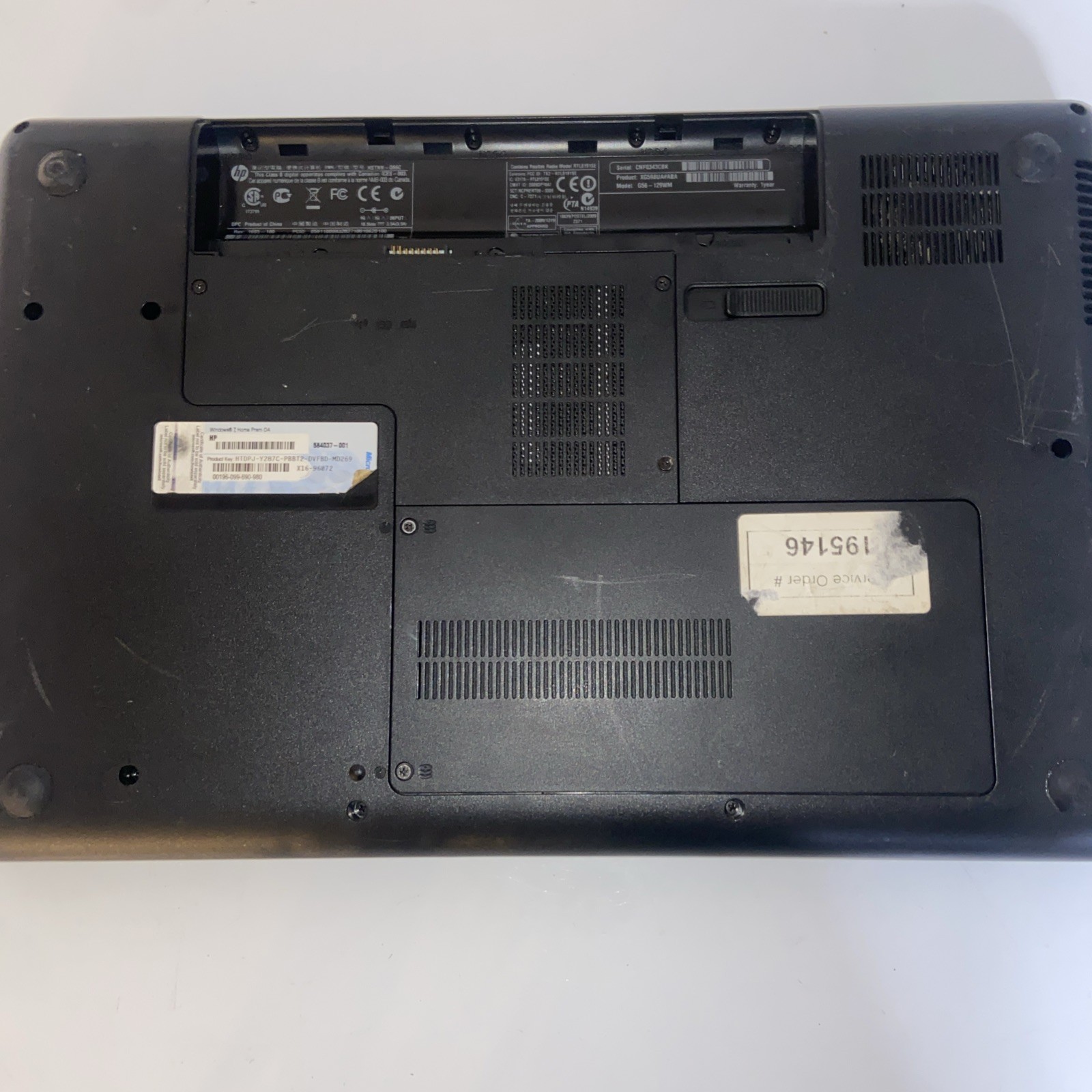 HP G56-129WM Laptop, FOR PARTS NO DISPLAY, MISSING KEYS, 250GB HD|2GB RAM AS IS!