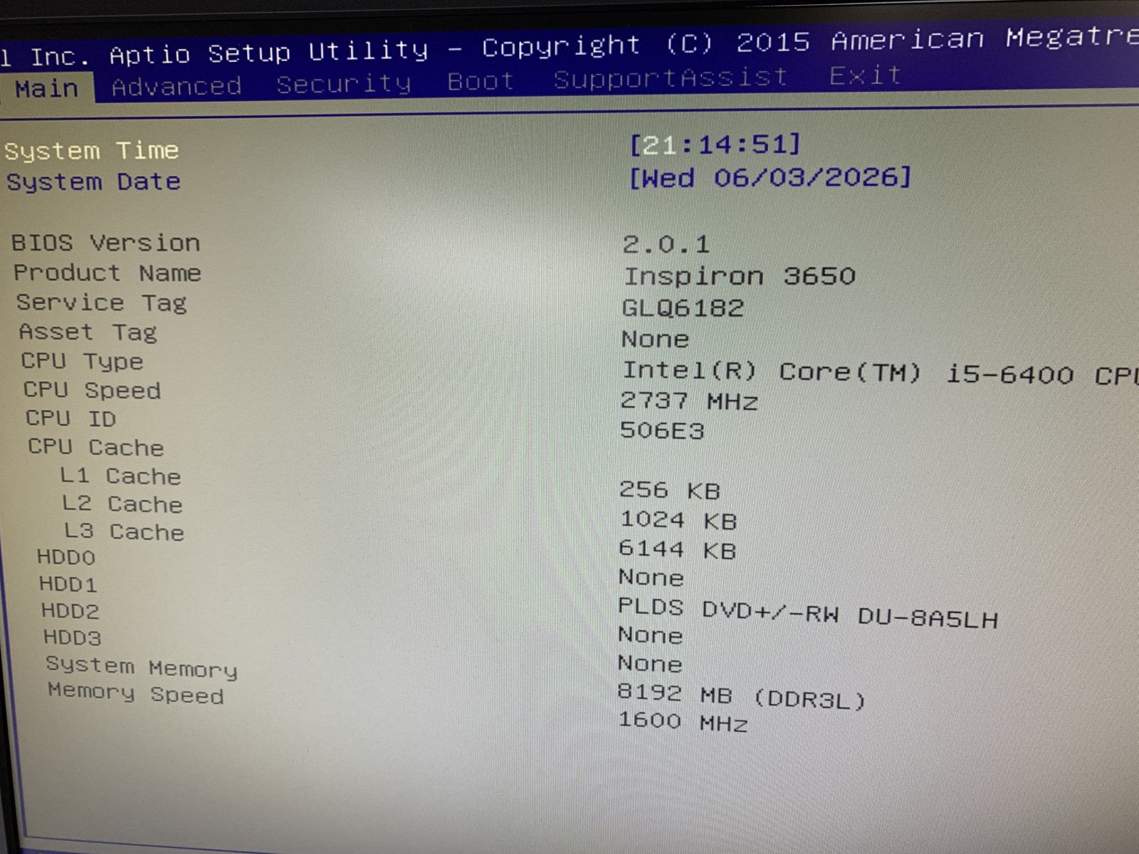 Dell Inspiron 3650 Core i5-6400 2.7GHz 8GB RAM NO HDD NVIDIA NO OS Good