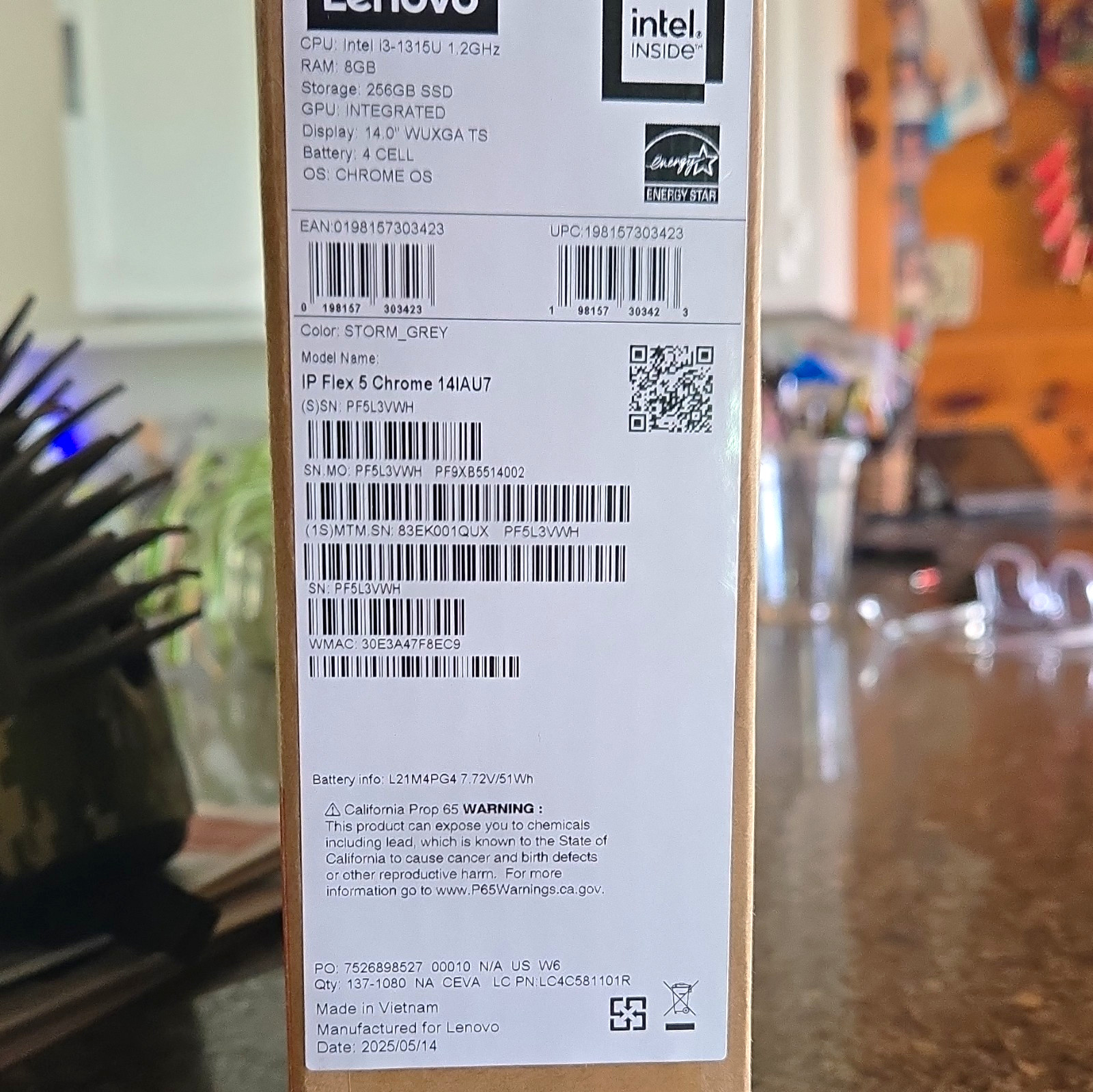 Lenovo Flex 5 IP 14IAU7 14″ i3-1315U 8GB 256GB SSD Chromebook Gray