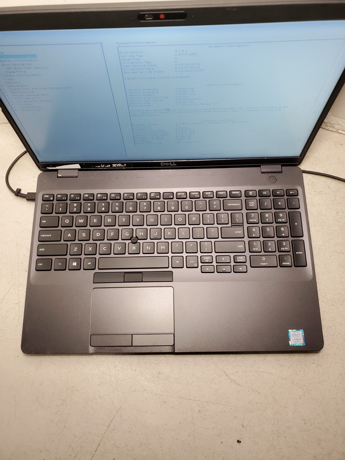 Dell Latitude 5500 15.6″ i5-8265U 1.6GHz 8GB RAM No SSD/OS! NO BATTERY! #69