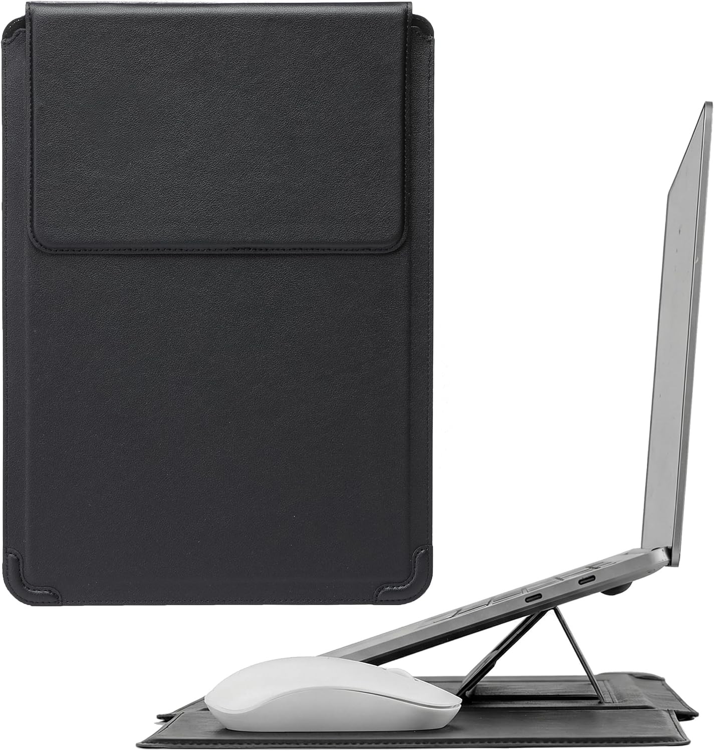 16 Inch Soft Slim Laptop Sleeve Case with Stand for MacBook Pro/Air and More