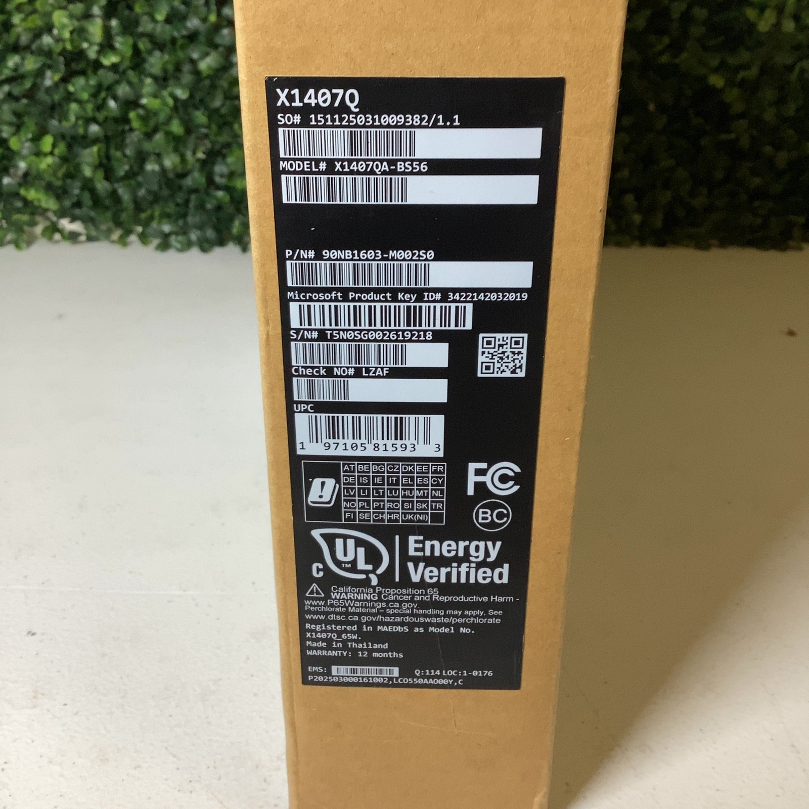 ASUS Vivobook X1407QA-BS56 Laptop with Charger