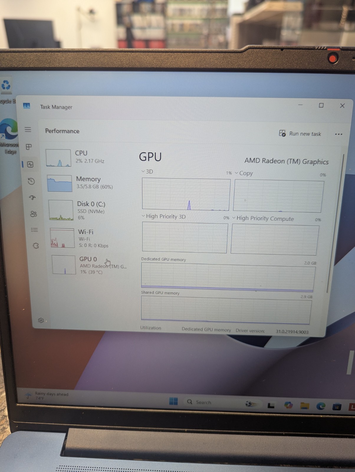 Lenovo IdeaPad Slim 3 15.6 in 512GB SSD AMD Ryzen 5 7530U 2GHz 8GB W11h Touch