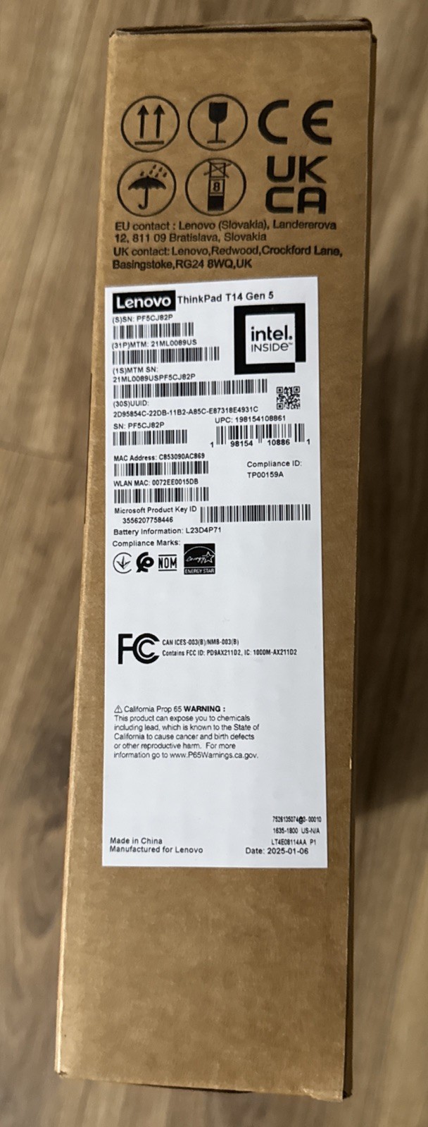 Lenovo ThinkPad T14 Gen 5 Laptop 14″ Intel Ultra 7 155U, 16GB, 512GB 21ML0089US