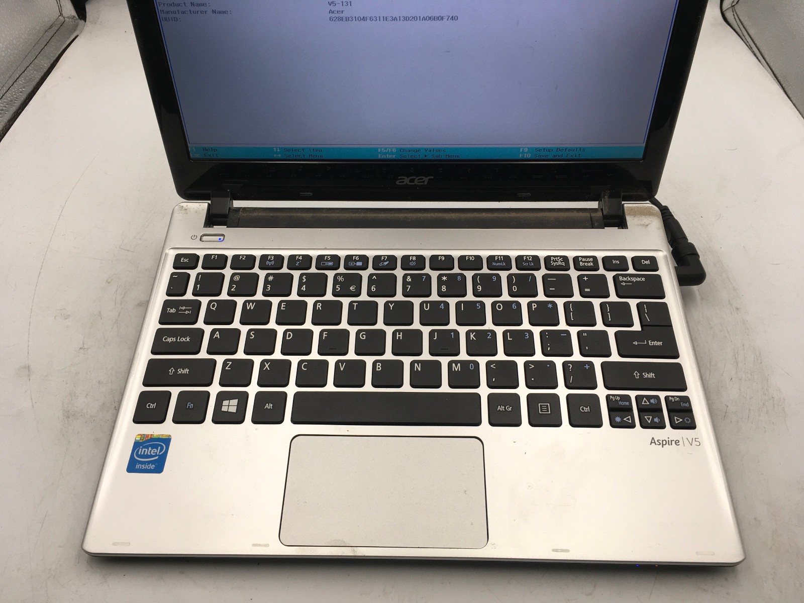 ACER ASPIRE V5 131 2680 – BOOTS TO BIOS – INTEL CELERON 1017U – 4GB RAM – BB