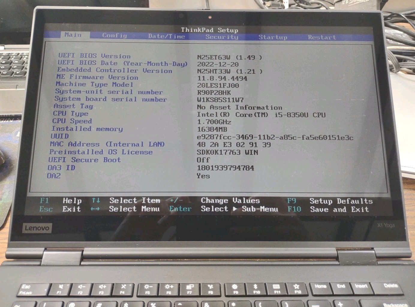 Lenovo ThinkPad x1 yoga 14″ W/ i5-8350U 1.7ghz, 16GB, 256GB, TOUCH, STYLUS.