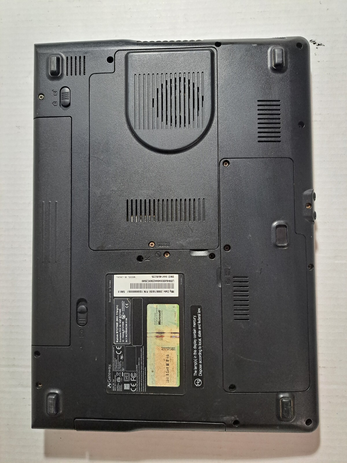 GATEWAY M-2626U LAPTOP PC PARTS OR REPAIR NO POWER NO HDD NO RAM RARE RED COVER!