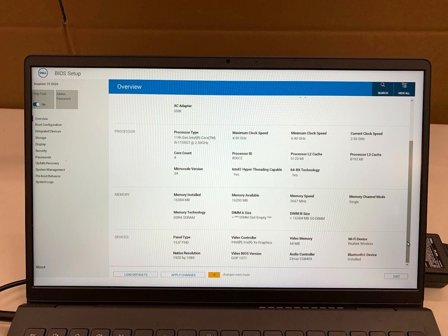 Dell Inspiron 3520 15.6″ FHD Touch i5-1155G7 16GB 1TB Laptop USED