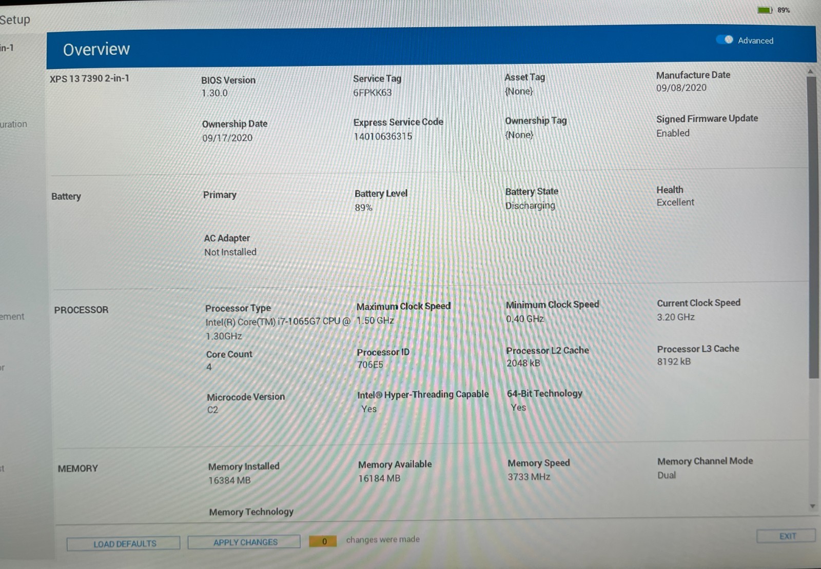 Dell XPS 13 7390 13.4 UXGA Core i7-1065G7 16GB RAM 512GB Touch Screen 2 in 1