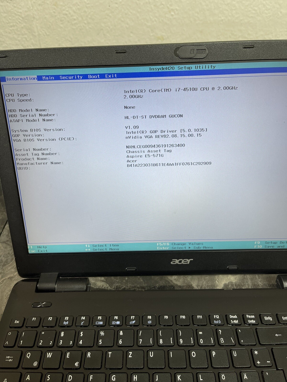 Gaming Acer E5 571 i7 4th gen