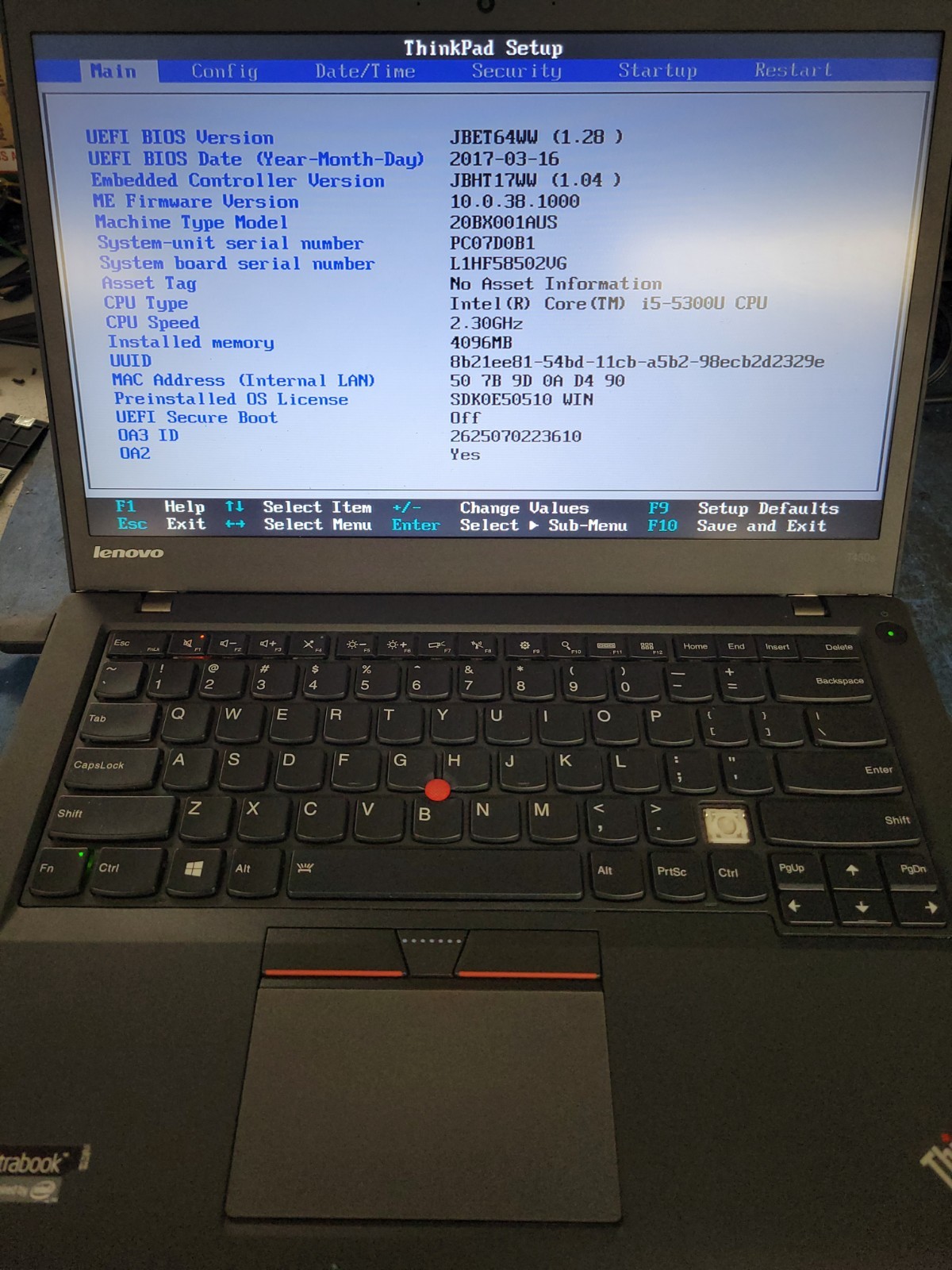 12x Lenovo ThinkPad T450s i5-5300U 4GB RAM No HD/OS *BIOS/Read* | C1085DS*