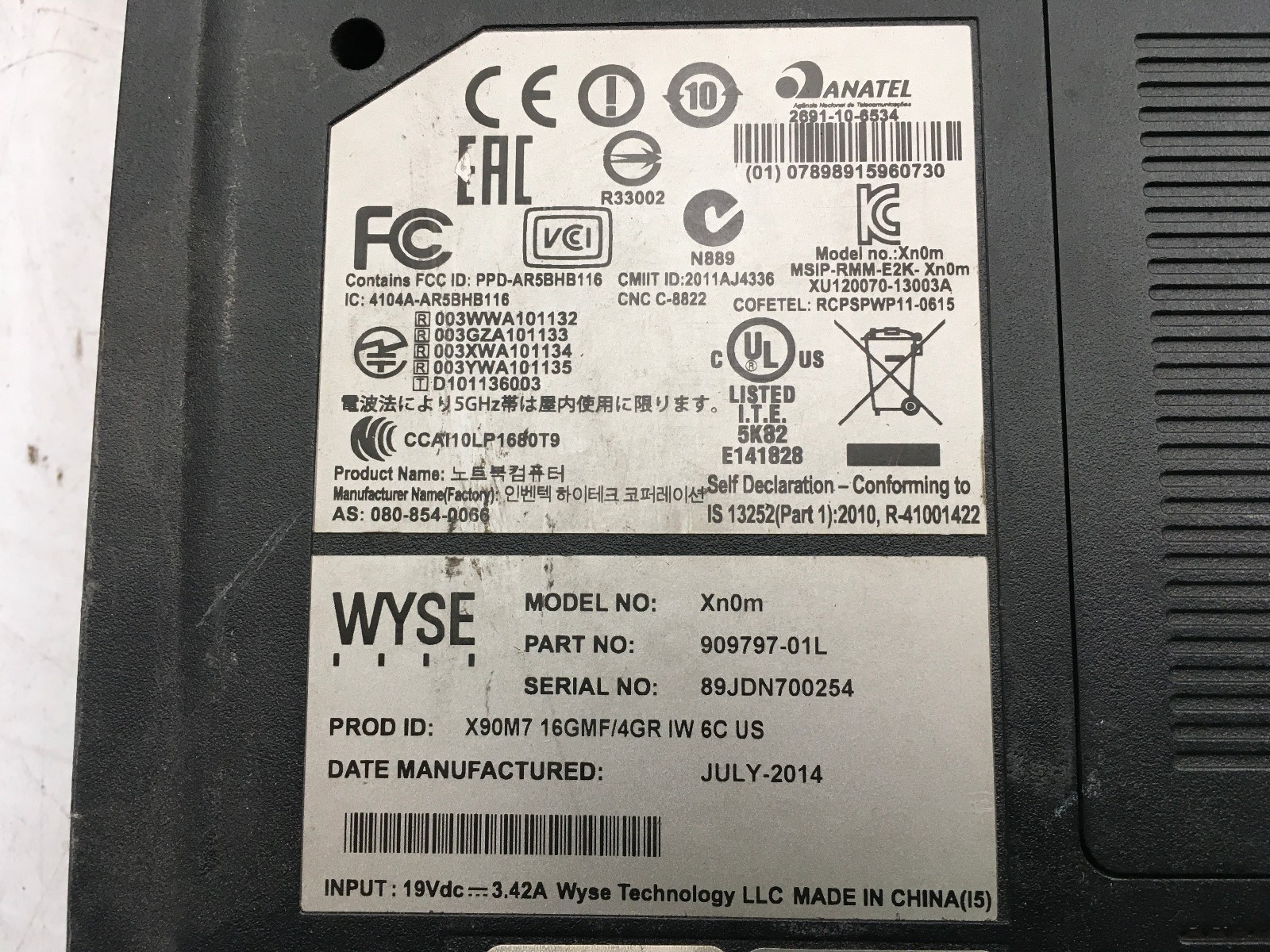 WYSE XN0M LAPTOP – FOR PARTS/BAD LCD – AMD G-T56N – 4GB RAM – READ DESCRIP – BB