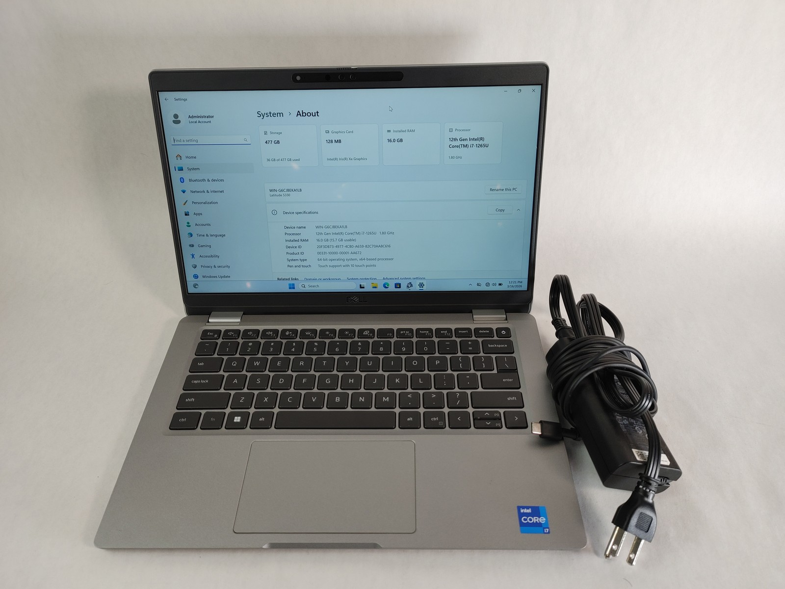 Dell Latitude 5330 Core i7-1265U 1.80 GHz 16 GB DDR4 512 GB NVMe Windows 11 Pro