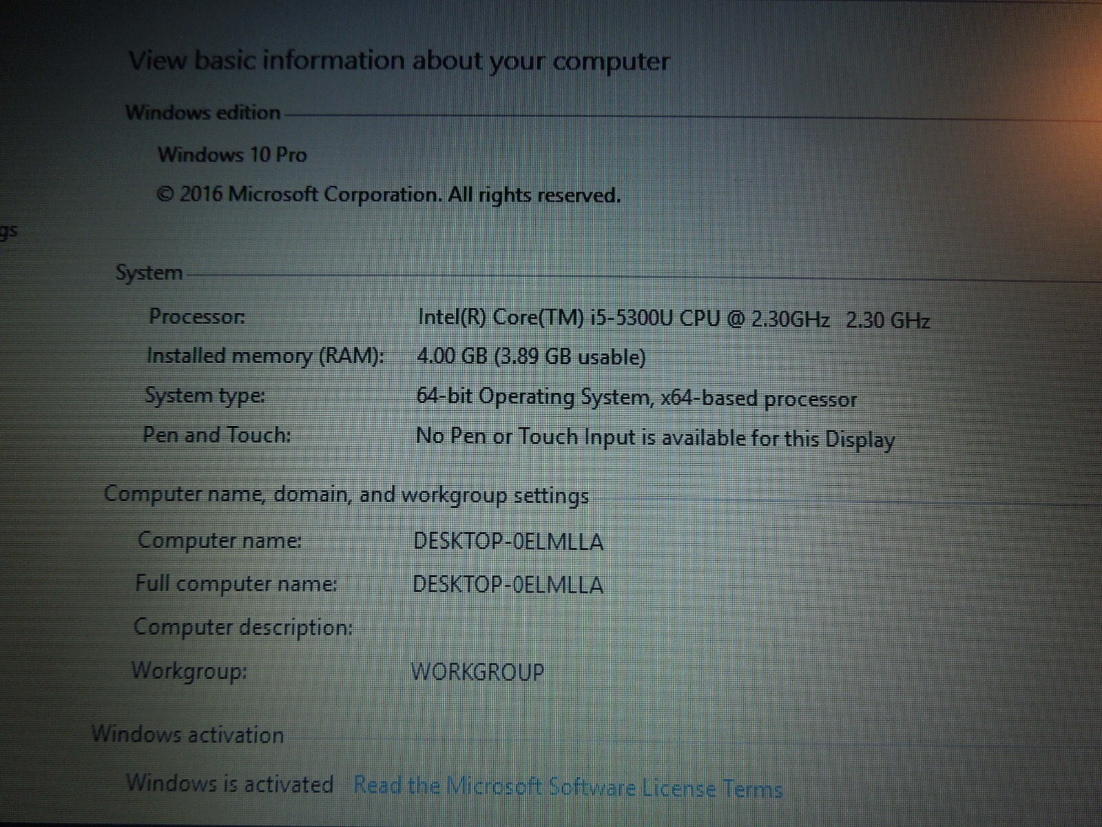 Dell Latitude E5550 Laptop Computer -15.6″Screen -Windows 10 -128GB SSD -4GB Ram