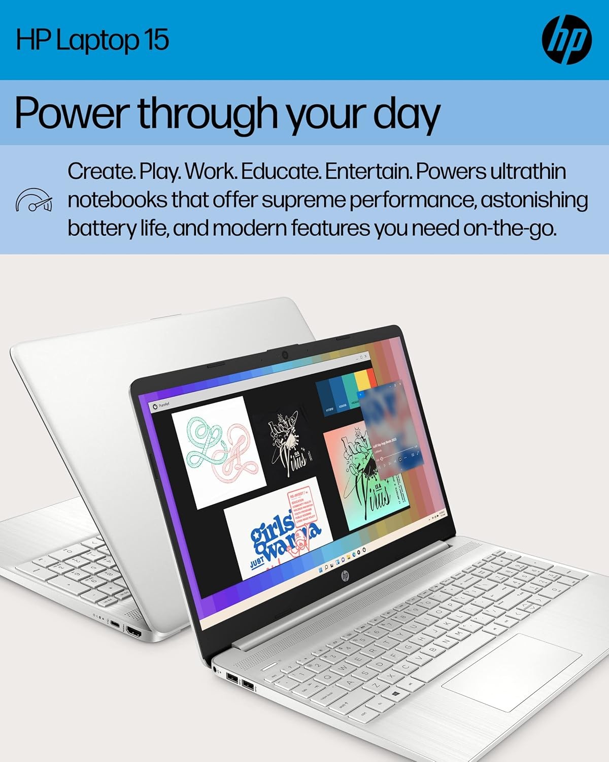 HP 15.6″ HD Laptop AMD Ryzen 7 5700U 8GB RAM 256GB SSD Windows 11 Home