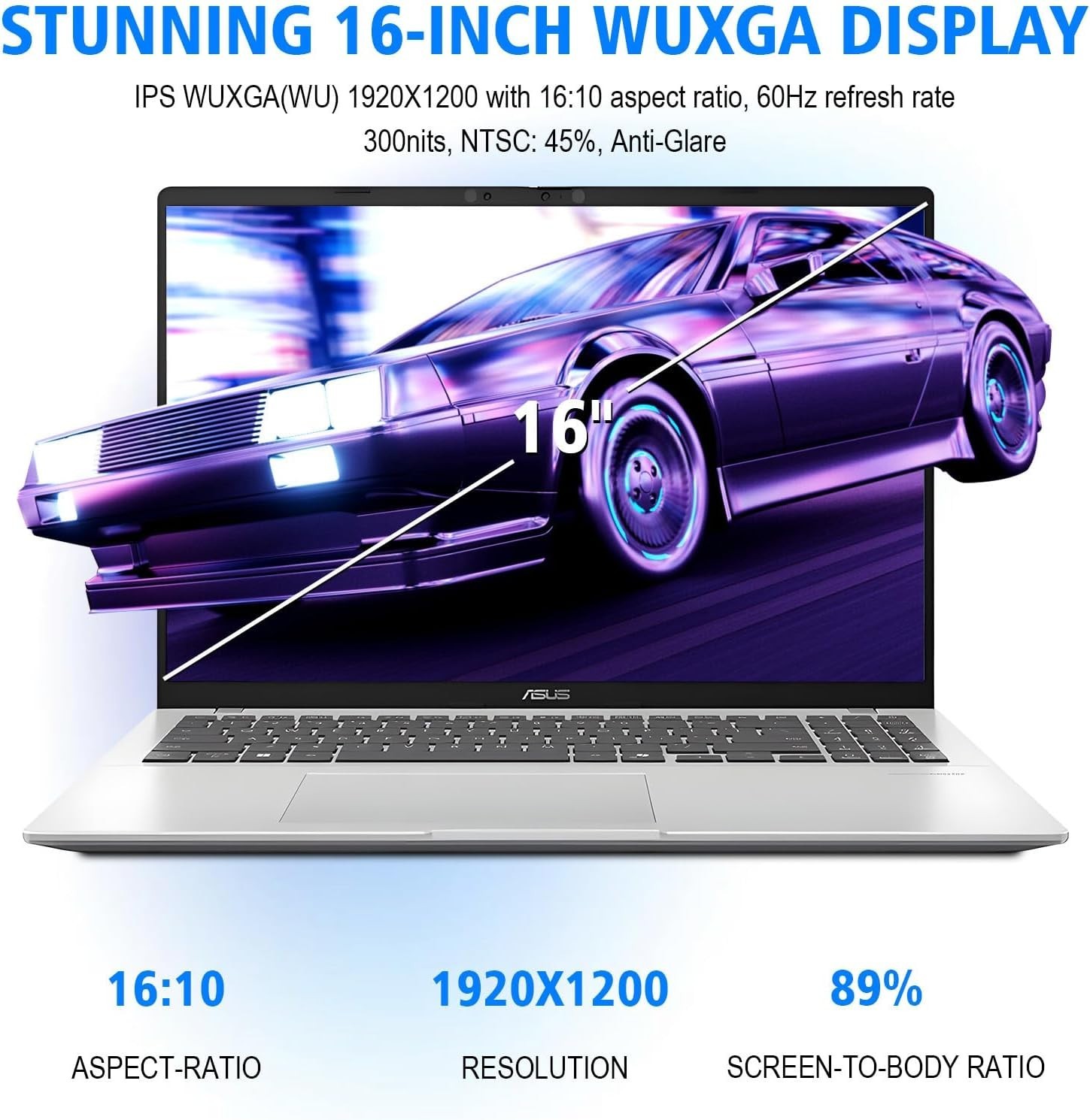 ASUS Vivobook 16″ Copilot+ PC Laptop, Qualcomm Snapdragon X 8-Core,16GB, 1TB SSD