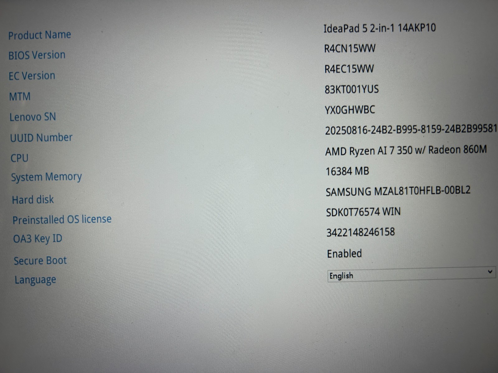 LENOVO IdeaPad 5 2-in-1 14AKP10, AMD Ryzen AI 7 350, 16 GB RAM, 1 TB NVMe SSD