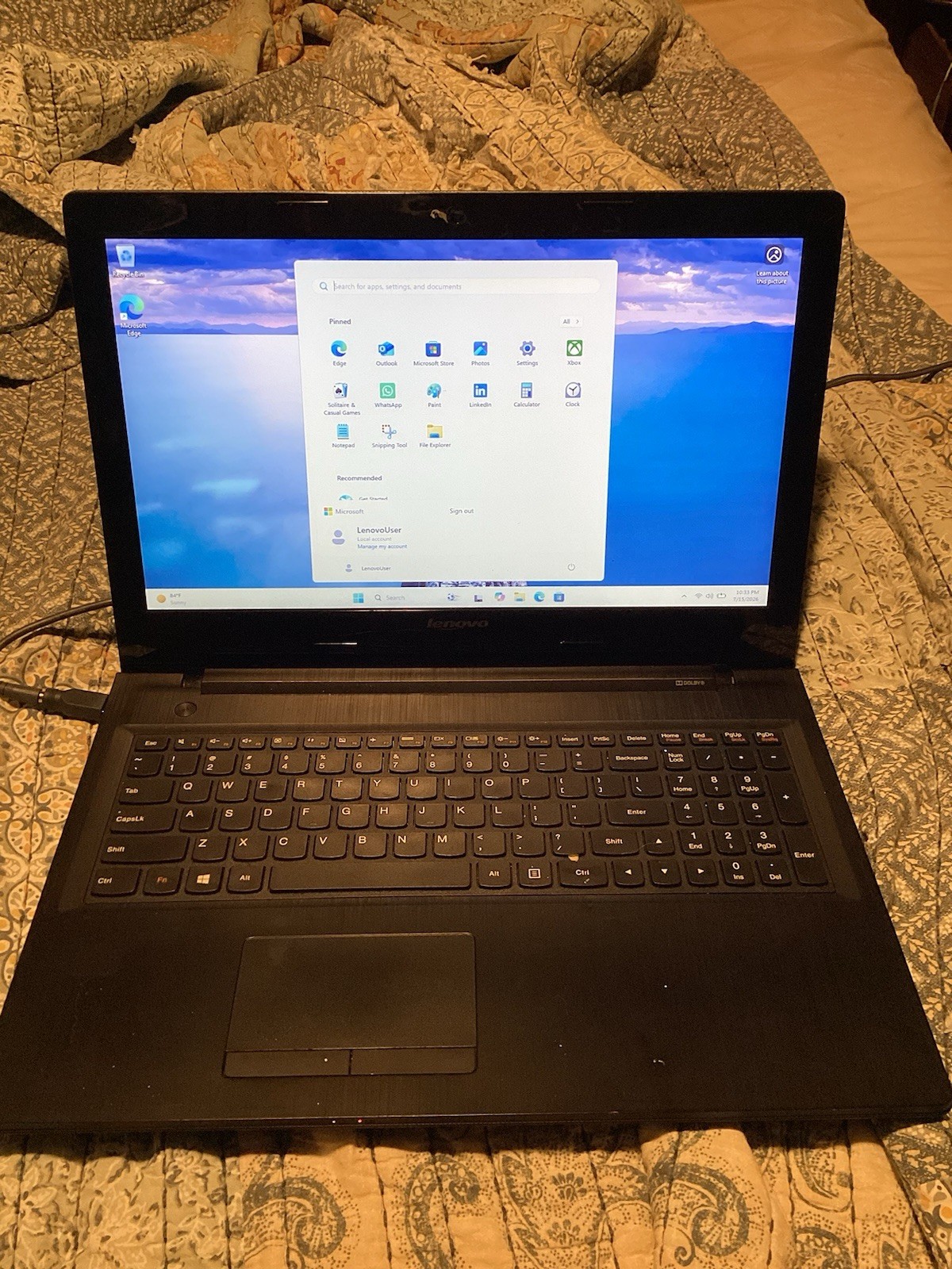 Lenovo G51-35 15.6″ AMD A8-7410 2.20GHz 8GB 1TB HDD Win 11 Black