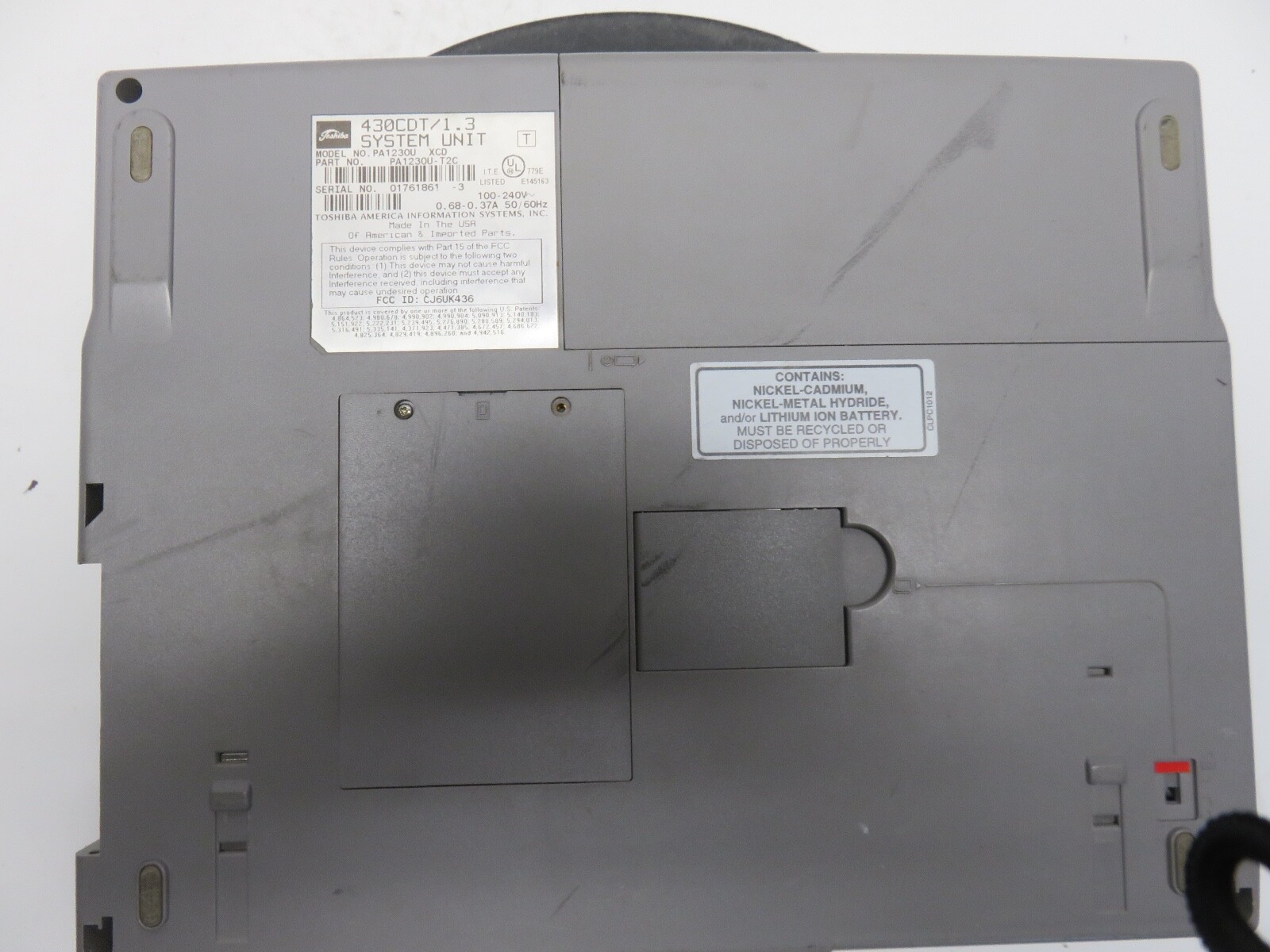 Toshiba Satellite Pro 430CDT Intel Pentium 120MHz 50 MB NO HDD No Batt
