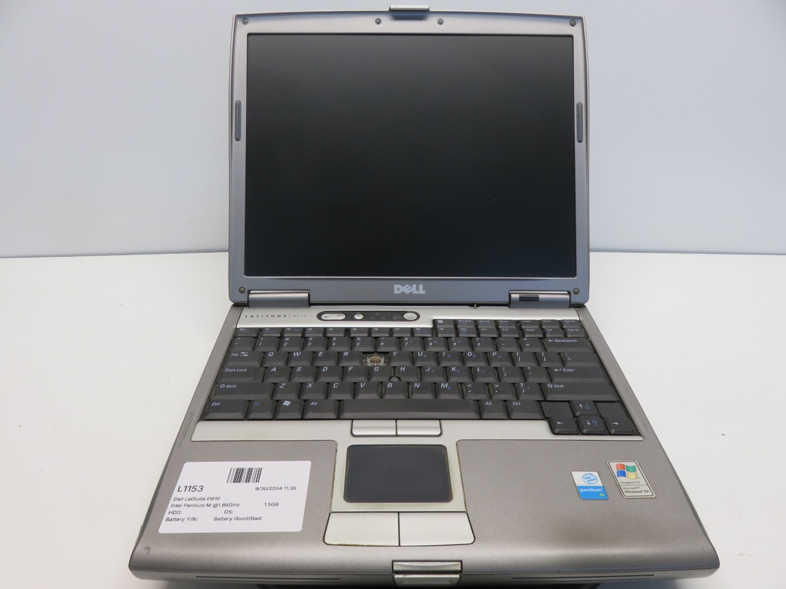 Dell Latitude D610 Intel Pentium M 1.86GHz 1.5GB 40 GB WIN XP No Batt
