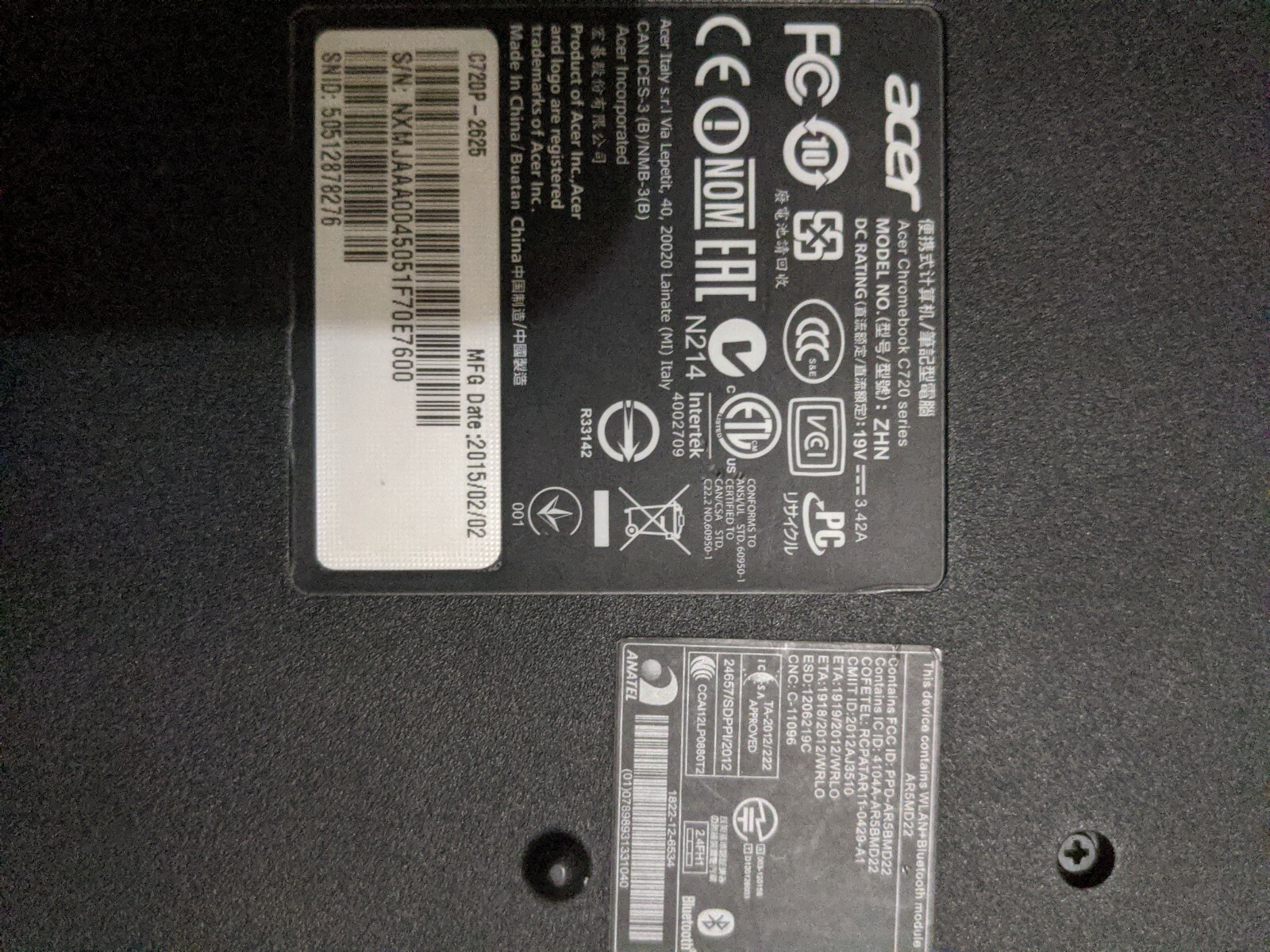 Acer Chromebook C720 11.6″ (16GB SSD Intel Celeron 2955U 1.4GHz 2GB) Laptop Gray