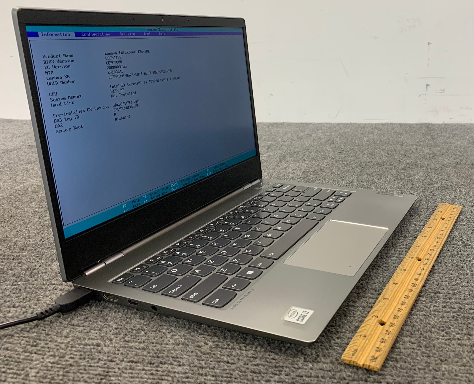 Lenovo ThinkBook 13s-IML 13.3″ Laptop i7-10510U, No RAM/Storage, Boots to BIOS