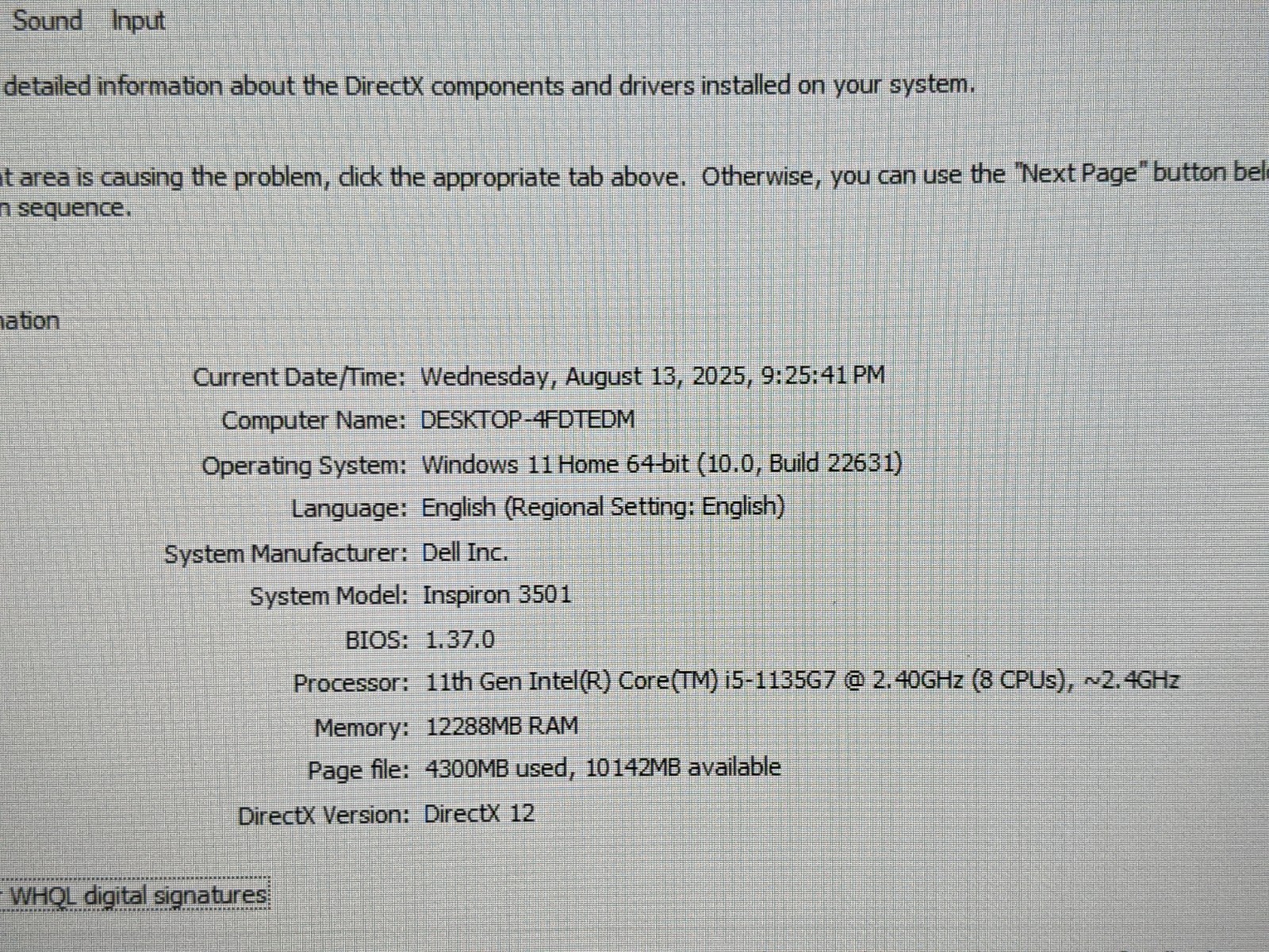 Dell Inspiron 3501 15.6″FHD Intel Core i5-1135G7 2.4GHz 12GB 256GB W11H +Charger