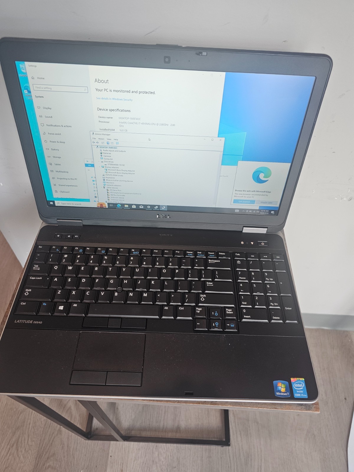 Dell Latitude E6540 Intel Core i7-4810QM 16GB 500GB HDD 1920×1080 Windows 10 Pro