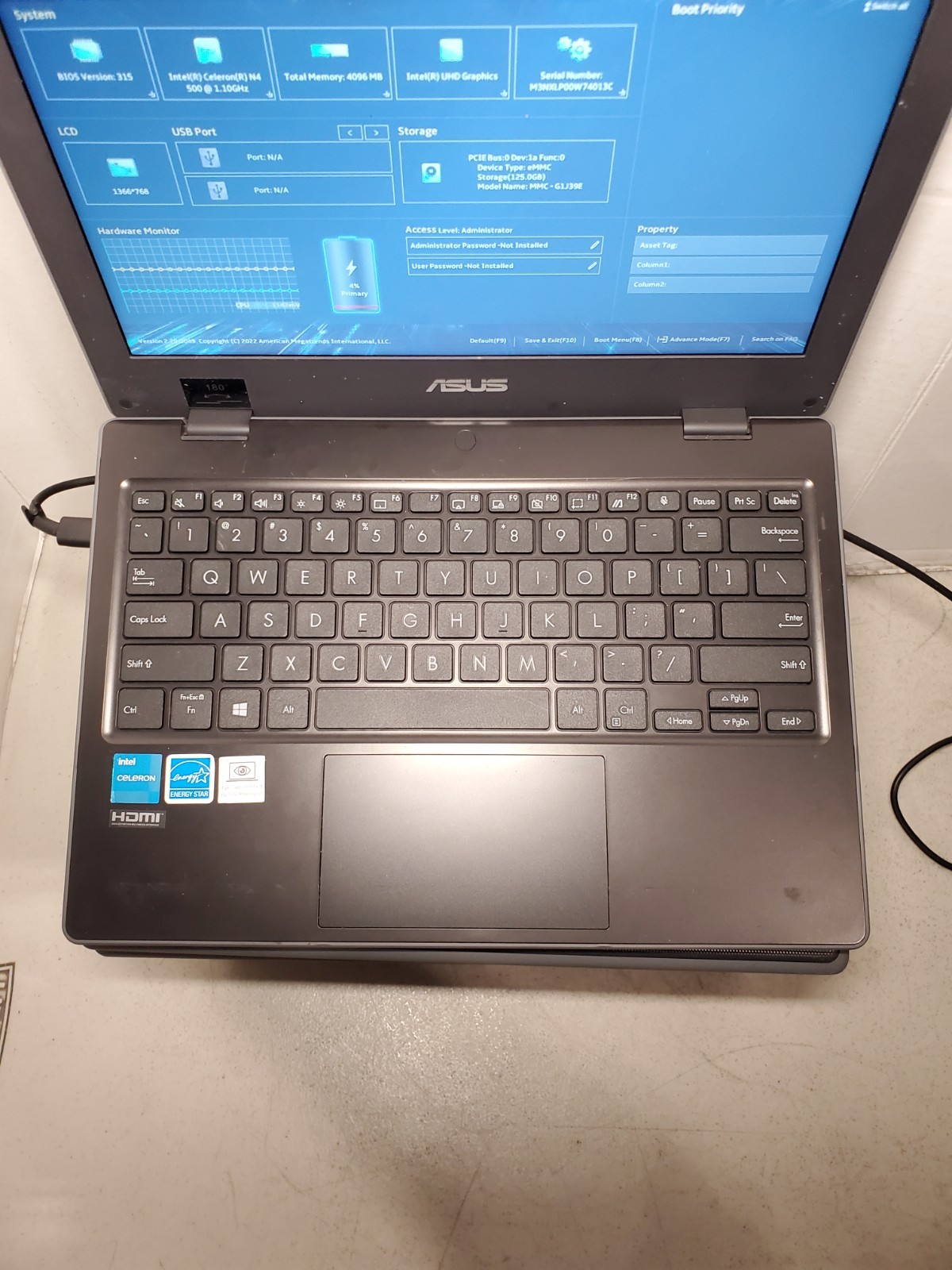 Lot of 10 ASUS BR1100CK 11.6″ Intel N4500 4GB RAM 128GB SSD NO OS! #69