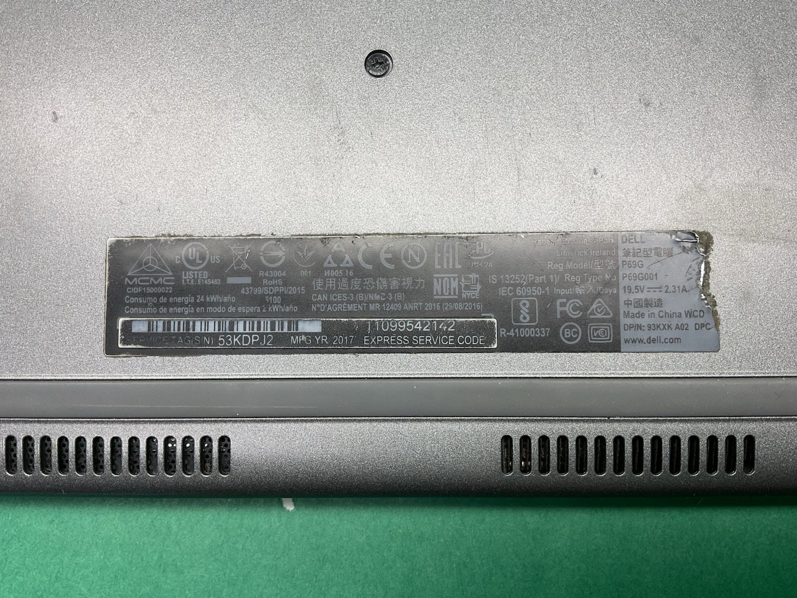 Dell Inspiron 13 5378 Intel Core i7 – Powers On – NO HARD DRIVE- Untested