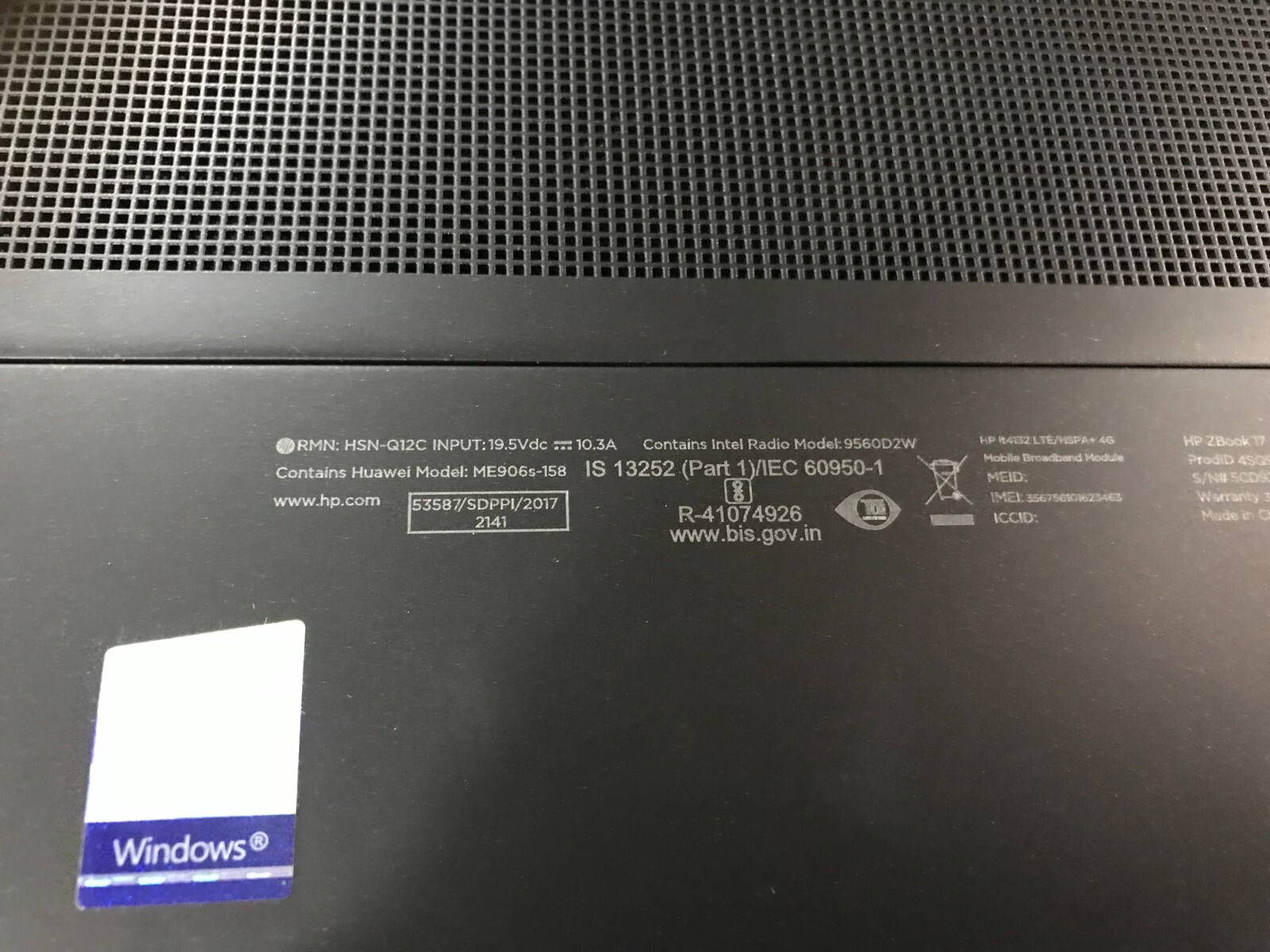 HP ZBOOK 17 G5 LAPTOP WINDOWS 10 PRO 512GB SSD 32GB RAM INTEL XEON E-2176M