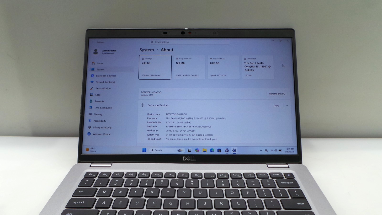 Dell Latitude 5420 | 14″ | i5-1145G7 2.60GHz | 8GB RAM 256GB NVMe | ***READ***