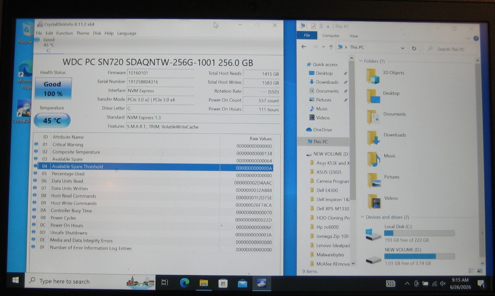 IBM ThinkPad E480 Laptop, Intel Core i5-7200U, 8GB RAM, 256 GB NVMe, Win 10 Home