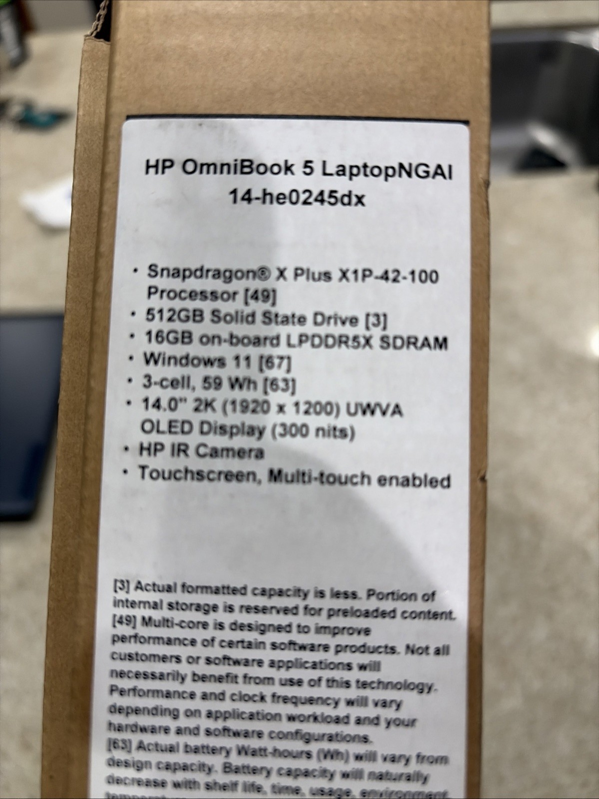 HP – OmniBook 5 – 14″ 2K OLED Touch-Screen Snapdragon X Plus 16GB Ram 512gb