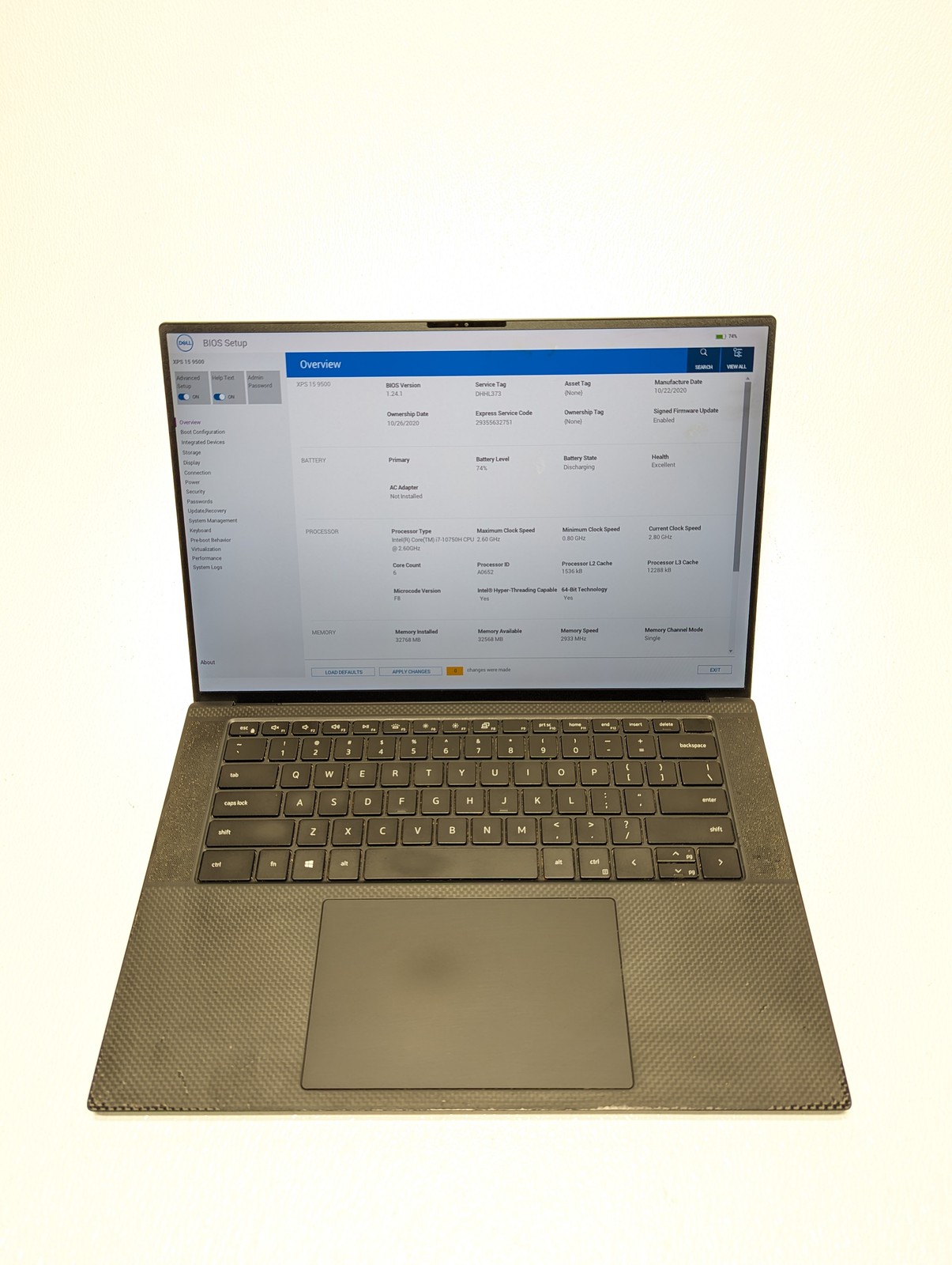 DELL XPS 15 9500 15.6″ I7-10750h 2.6GHz 32GB RAM 1TB SSD – Grade D