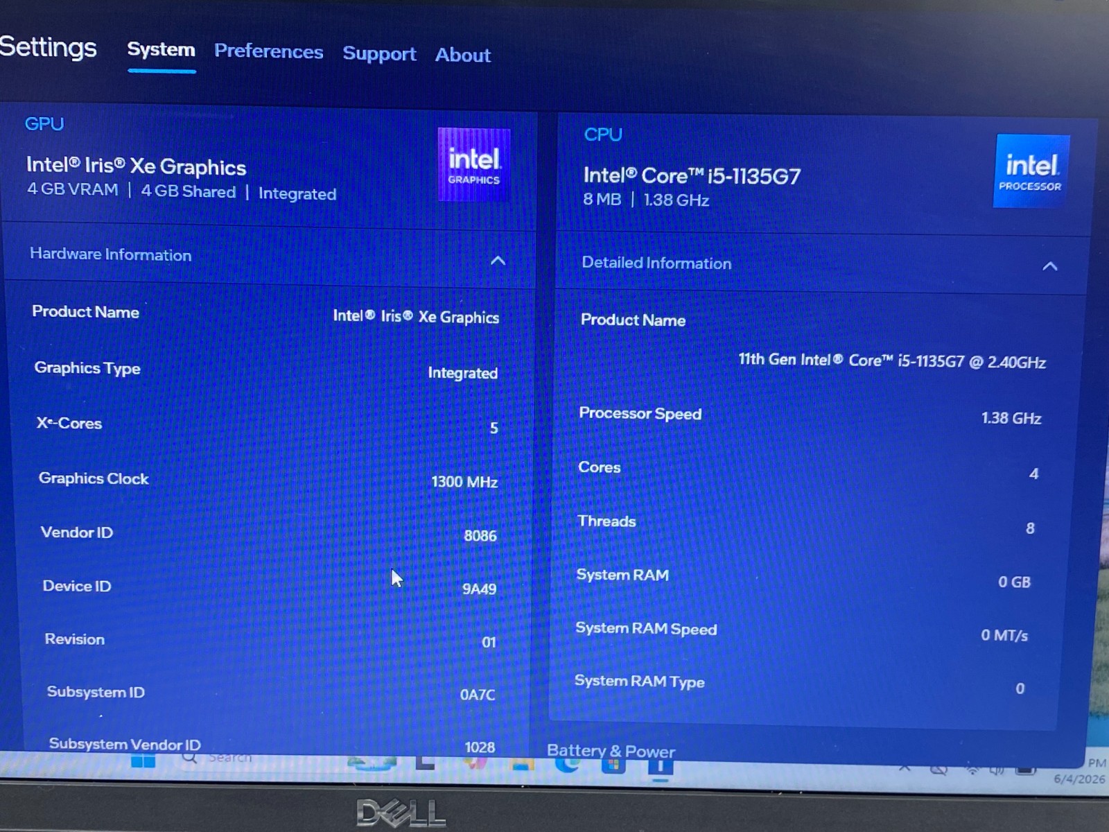DELL LATITUDE 3520 i5-1135G7@2.40GHz 8GB RAM 512GB SSD NVMe W11P