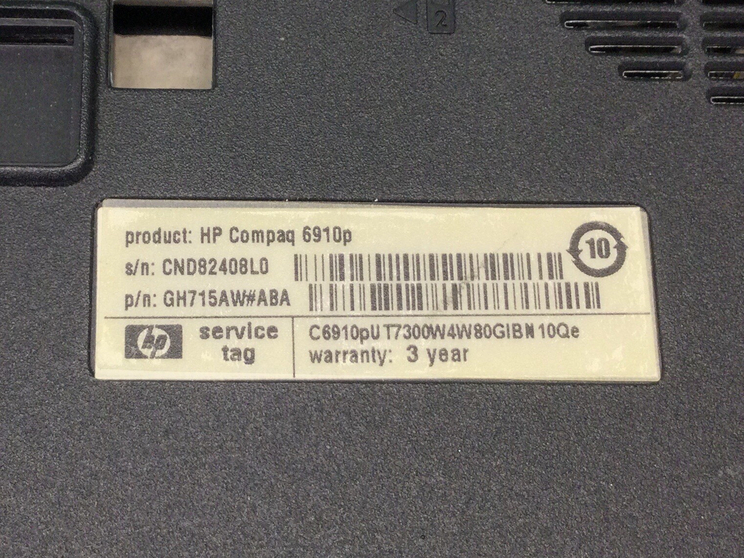 HP Compaq 6910p 14” Laptop – UNTESTED
