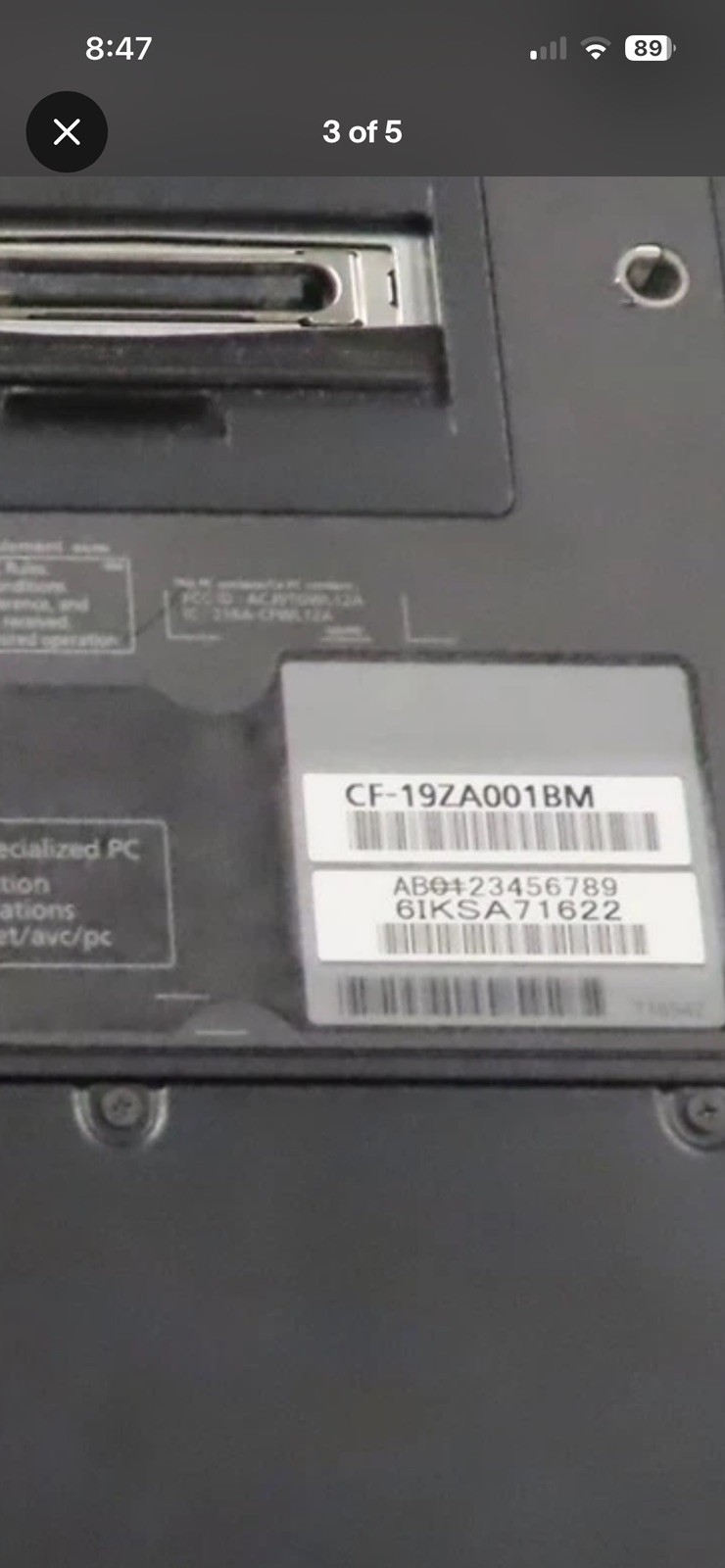 Panasonic Toughbook CF-19 Core I5 U540 1.2GHz 128GB SSD Windows 10 Pro